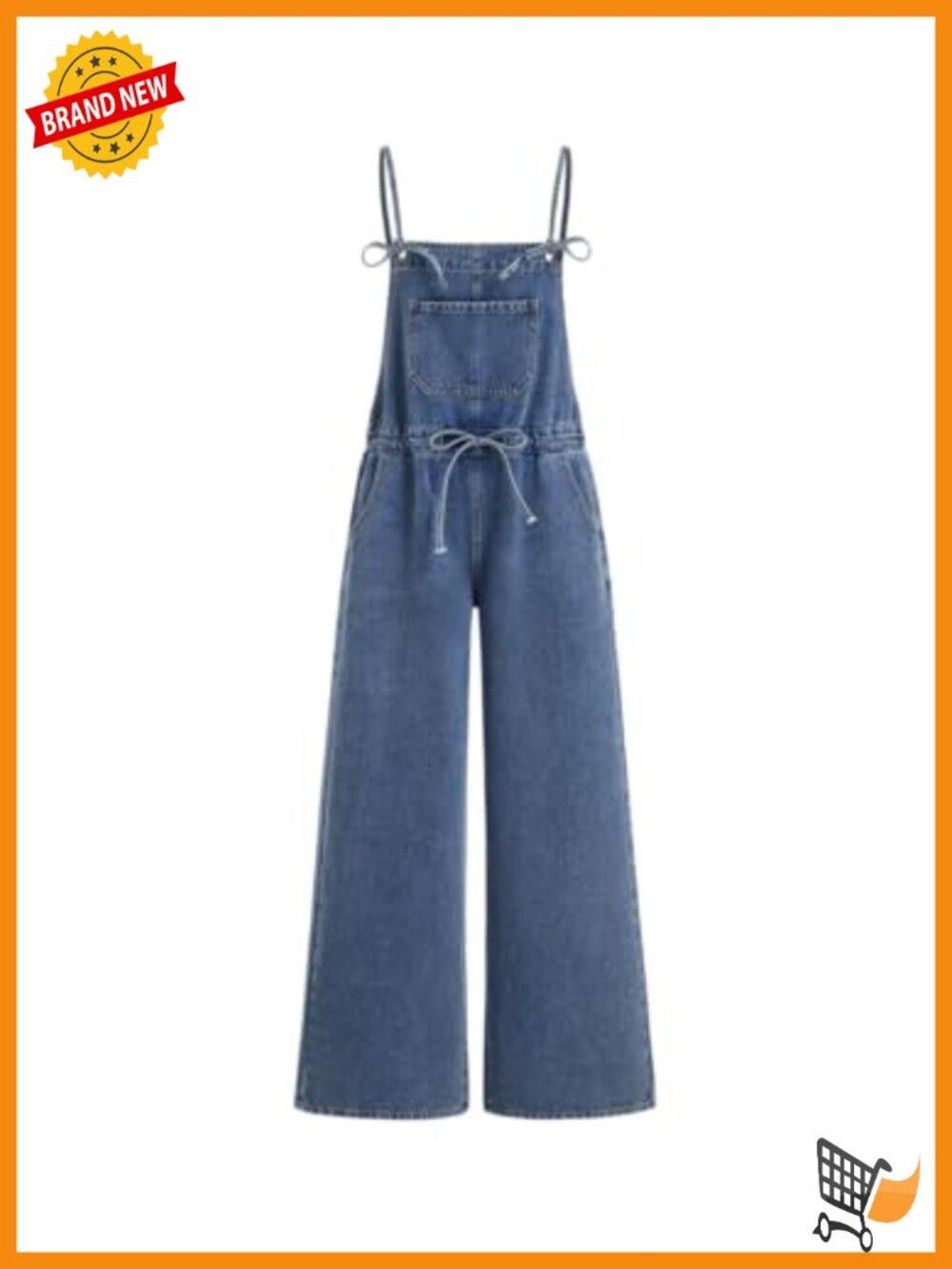 CIDER Denim Overalls for Women Bowknot Adjustable Straps